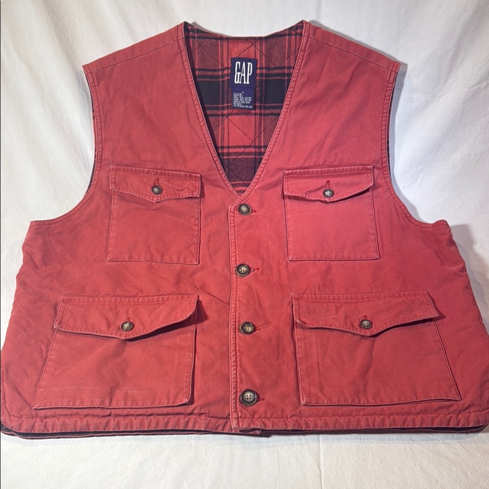 Vintage GAP Men's Red Hunting Vest